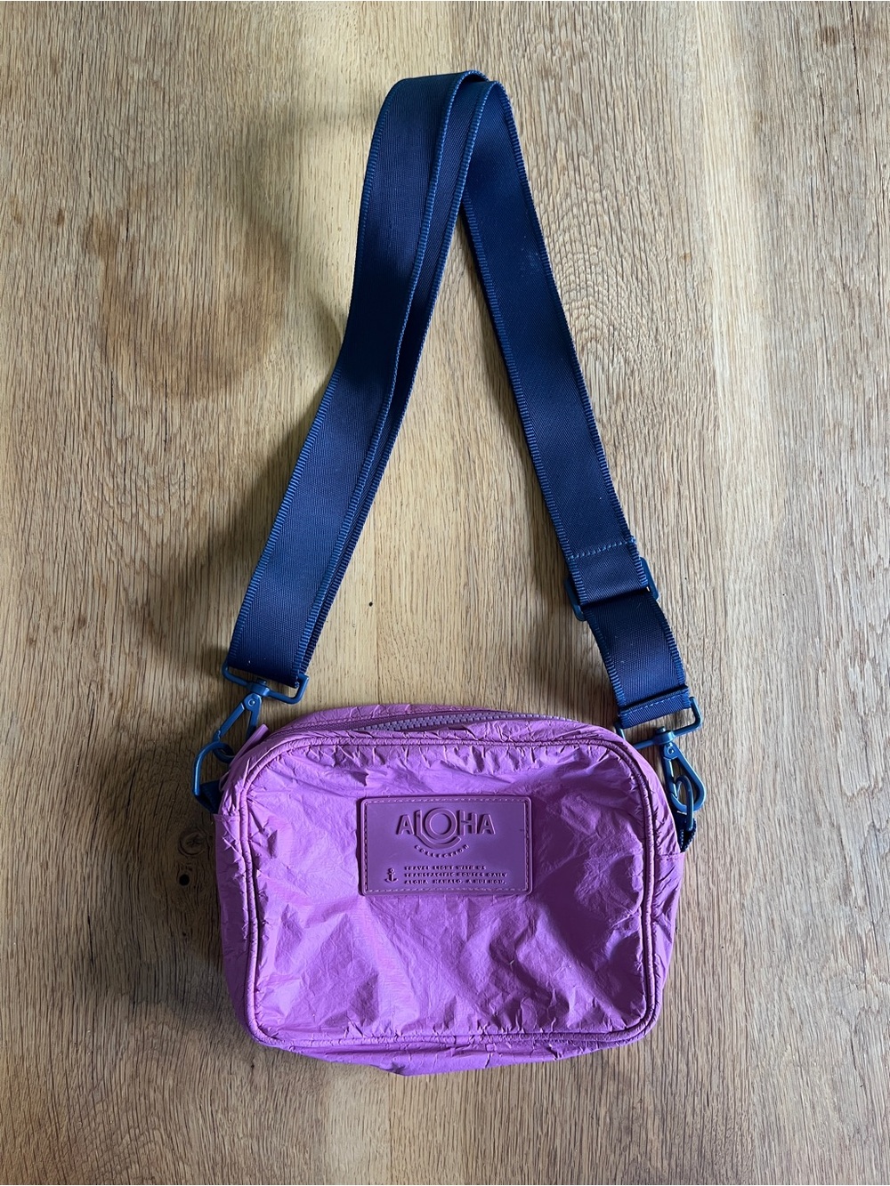 ALOHA Collection Pink Crossbody with Navy Strap